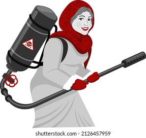 Maslenitsa doll with bonfire in flat style isolated on white background for slavic traditional russian winter festival. Marena doll for Shrovetide posters, cards and banners. Vector illustration.