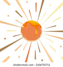 Maslenitsa con crepes solares, ilustración de arte vectorial.