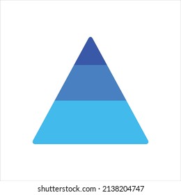 Maslow pyramid chart icon vector graphic illustration in blue