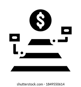 vector de icono de glifo piramidal maslow. señal de la pirámide de maslow. símbolo de contorno aislado ilustración negra