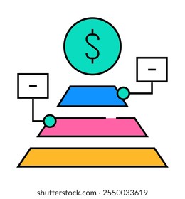vetor de ícone de linha de pirâmide maslow. sinal de pirâmide maslow. ilustração de símbolo isolado