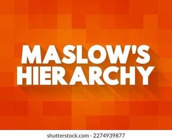 Maslow's Hierarchy text concept theory of human motivation for presentations and reports