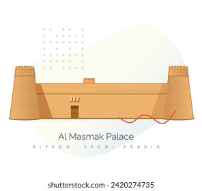 Masmak Fortress - Riyadh, Saudi Arabia - Stock Illustration as EPS 10 File