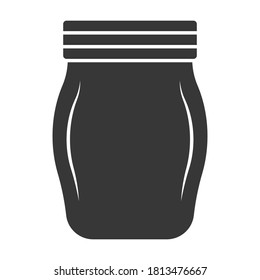 Mason bottle or Mason glass jar flat vector icon for apps and websites