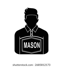 Mason construction worker silhouette vector art illustration