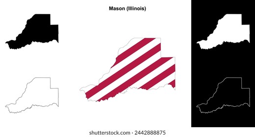 Mason county (Illinois) outline map set