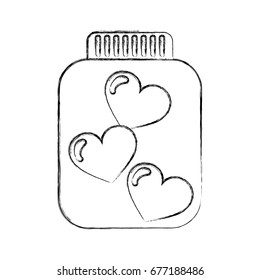 mason jar bottle with hearts