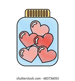 mason jar bottle with hearts