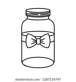 mason jar with bow decorative