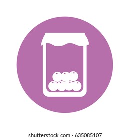 mason jar with cherries isolated icon