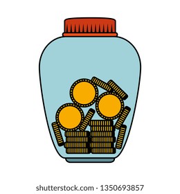 mason jar with coins