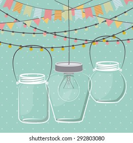 Mason jar digital design, vector illustration eps 10