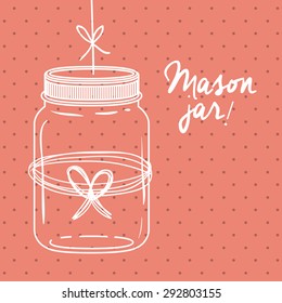 Mason jar digital design, vector illustration eps 10