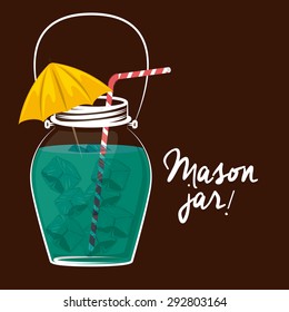 Mason jar digital design, vector illustration eps 10