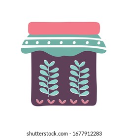 mason jar flat style icon design, Cook kitchen Eat food restaurant home menu dinner lunch cooking and meal theme Vector illustration