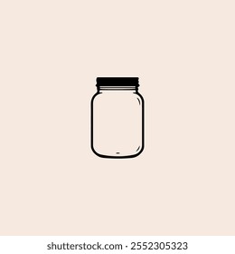 Mason Jar flat vector design.