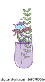 Mason jar with flowe and leaves design, Retro vintage decoration canning party old bouquet and cute theme Vector illustration
