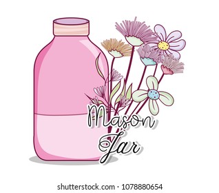 Mason jar with flowers