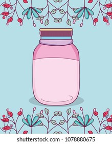 Mason jar with flowers