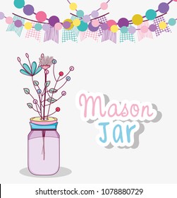 Mason jar with flowers