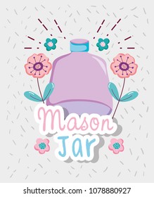 Mason jar with flowers