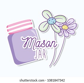 Mason jar with flowers