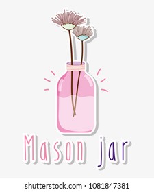Mason jar with flowers