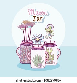 Mason jar with flowers