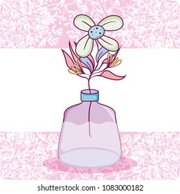 Mason jar flowers pot card