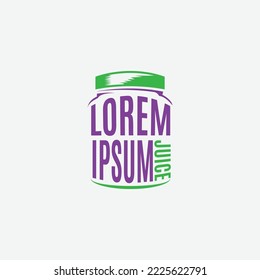 mason jar fresh juice bar logo vector