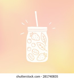 Mason jar with fruits