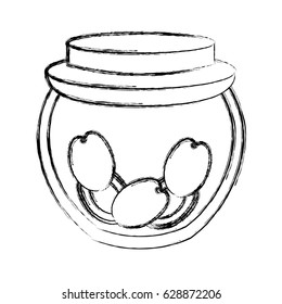 mason jar with fruits isolated icon