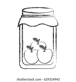 mason jar with fruits isolated icon