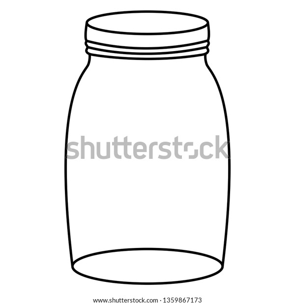 Mason Jar Glass Lid Stock Vector (Royalty Free) 1359867173 | Shutterstock