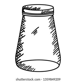 mason jar glass with lid drawing