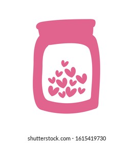 mason jar with hearts love vector illustration design