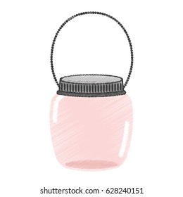 mason jar with hook isolated icon
