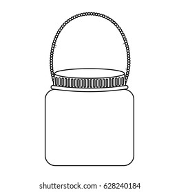 mason jar with hook isolated icon