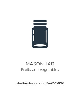 Mason jar icon vector. Trendy flat mason jar icon from fruits and vegetables collection isolated on white background. Vector illustration can be used for web and mobile graphic design, logo, eps10