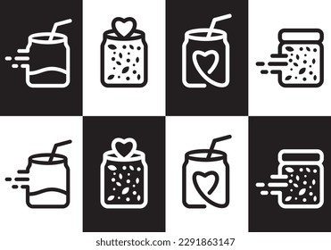 mason jar with love logo design. food and drink vector icon illustration