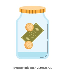 Mason Jar With Money Icon