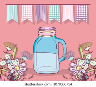 Mason jar party drawing
