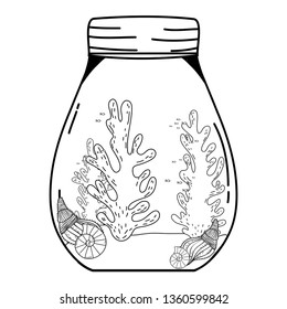 mason jar with seaweed