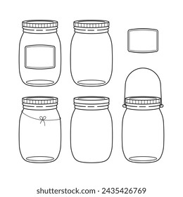 Mason Jar Set, Achievement, Progress Tracker, Rewards design element. Isolated vector illustration.