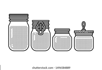Mason jar set vector illustration