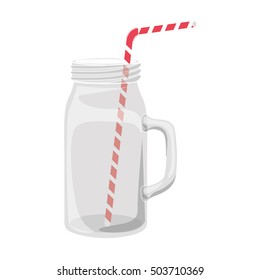mason jar with straw