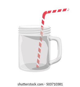 mason jar with straw