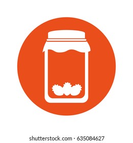mason jar with strawberry isolated icon