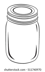 Mason Jar Vector Black Outline Stock Vector (Royalty Free) 511740970 ...