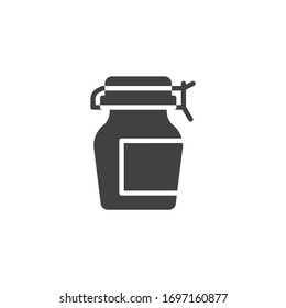 Mason jar vector icon. filled flat sign for mobile concept and web design. Kitchen glass jar glyph icon. Symbol, logo illustration. Vector graphics